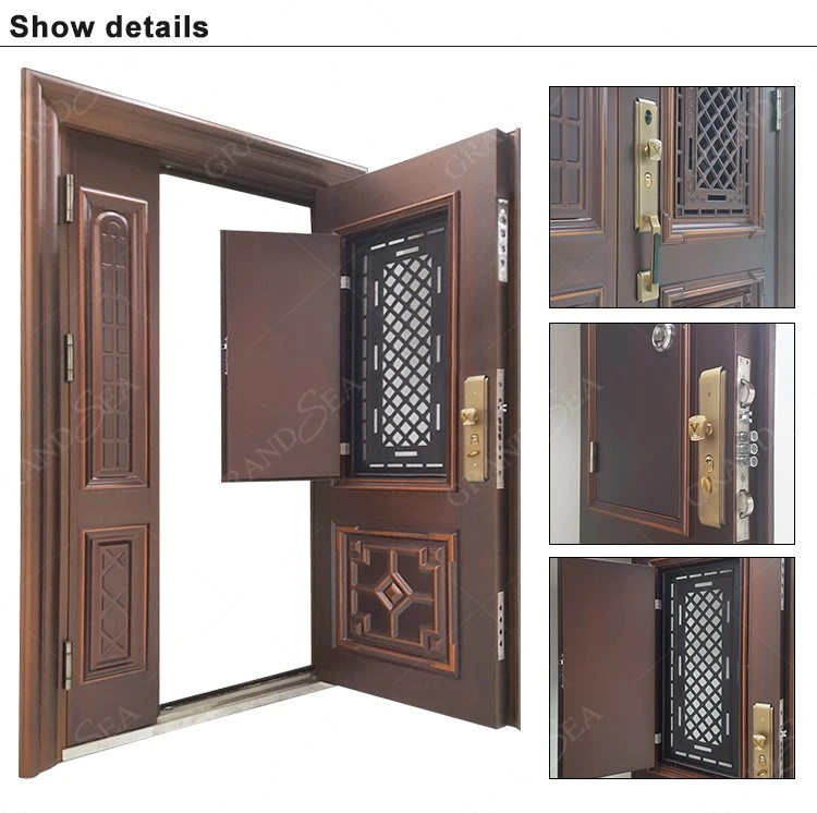 Aluminum Casting for Main Entrance Wooden Doors Custom Entry Doors