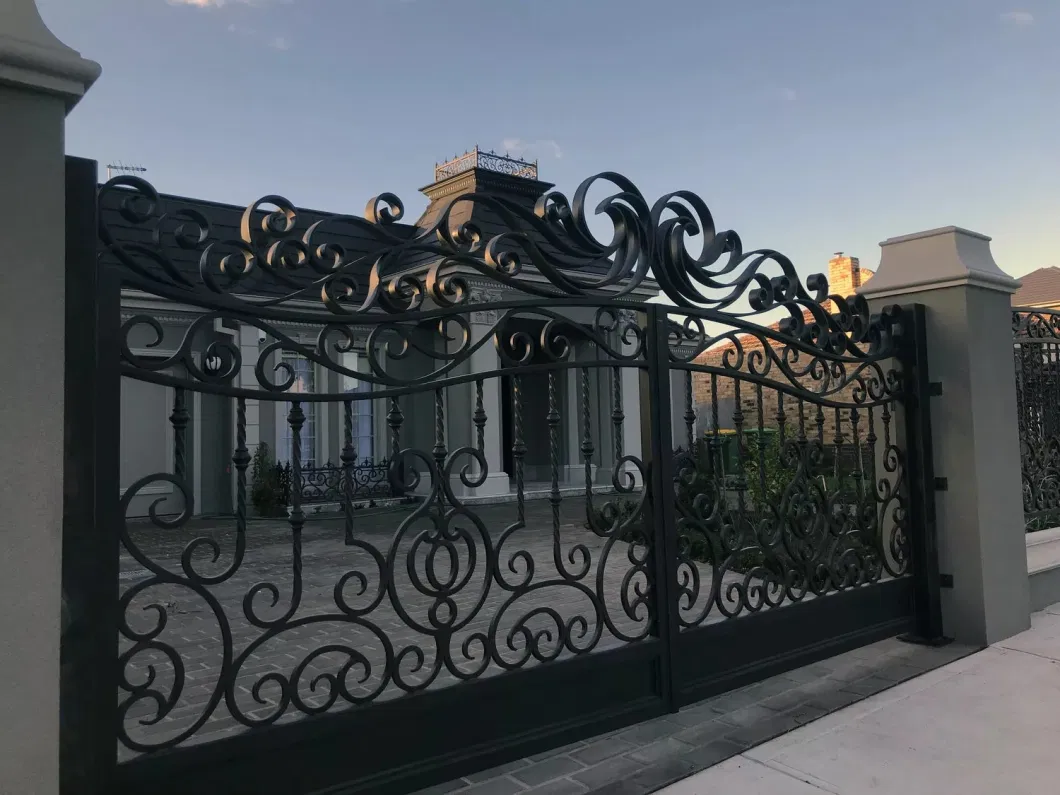 Australian Custom Modern Main Double Entrance Safety Gateway Cast Front Wrought Iron Door