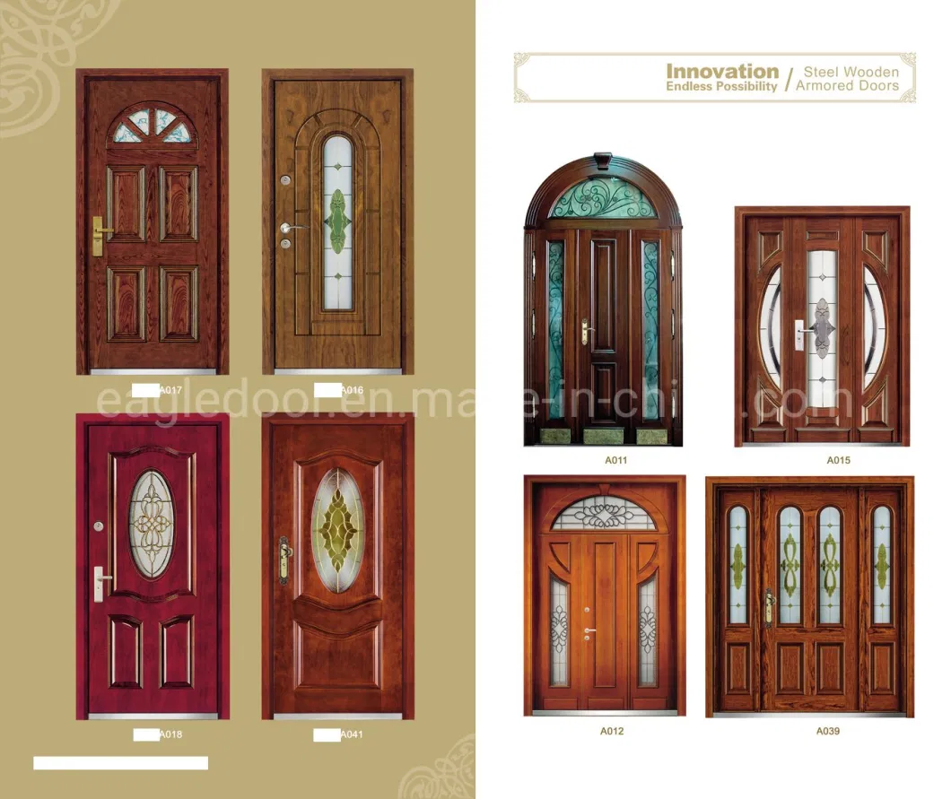 2021 Fancy Russia Turkey Armored Door Price Safety Steel Wood Doors Design