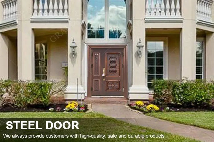 High End Cheap Price Residential Luxury Entrance Metal Entry Copper Main Front Security Steel Door