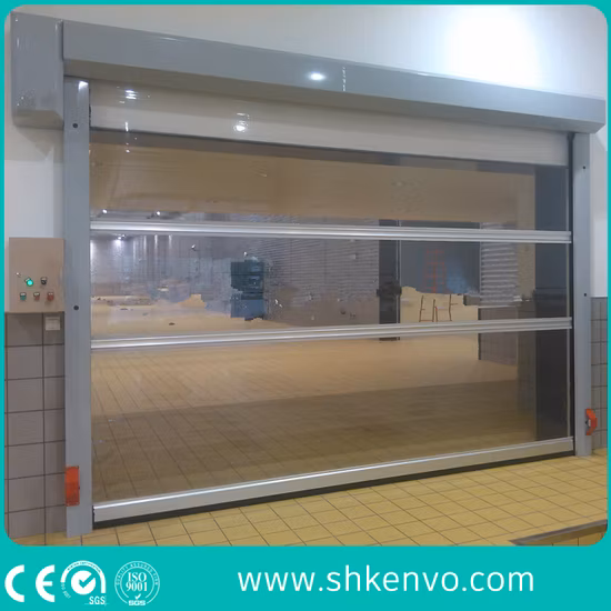 Tessuto industriale automatico in PVC Prestazioni ad alta velocità Ad azione rapida Aumento rapido Sopraelevato Avvolgimento rapido o Porta avvolgibile per l'esterno o l'interno del magazzino