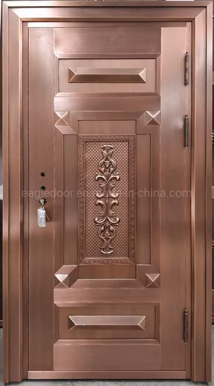 Porte in bronzo per ingresso esterno dal design semplice e moderno Africa con porta in rame metallico Smart Lock