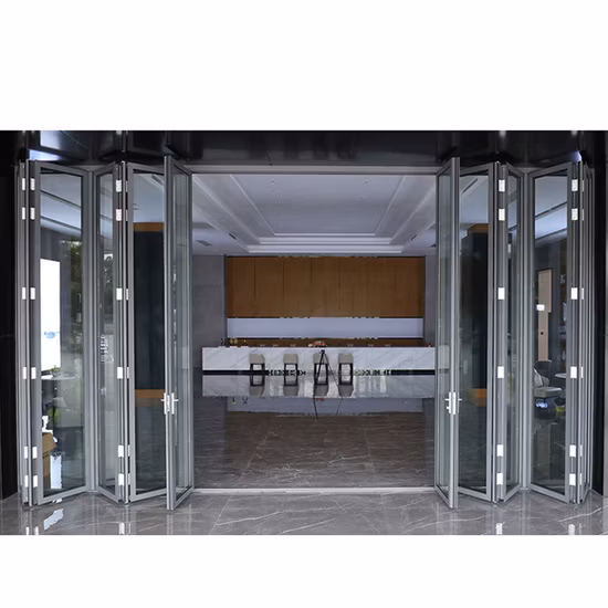Cina Porte pieghevoli personalizzate non standard in rame e alluminio Factory House Bifold Door French Bi